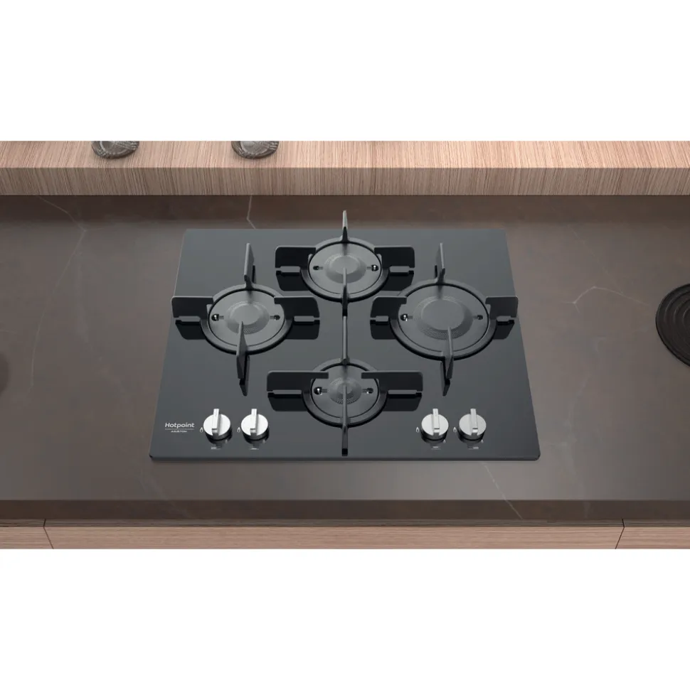 Piano cottura 4 Fuochi a Gas Hotpoint FTGHG641D/HA(BK)