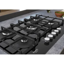 Piano cottura 5 Fuochi a Gas Hotpoint HAGS72F/BK