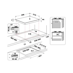 Piano cottura 4 Fuochi a Gas Hotpoint HAGS61F/BK