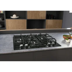 Piano cottura 4 Fuochi a Gas Hotpoint HAGS61F/BK