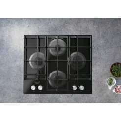 Piano cottura 4 Fuochi a Gas Hotpoint HAGS61F/BK