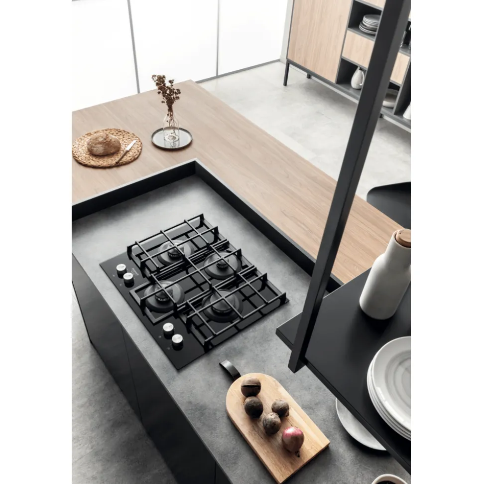 Piano cottura 4 Fuochi a Gas Hotpoint HAGS61F/BK
