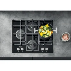Piano cottura 4 Fuochi a Gas Hotpoint HAGS61F/BK
