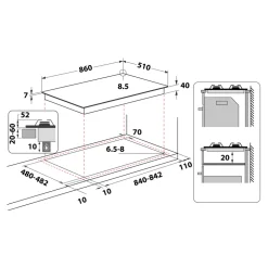Piano cottura 5 fuochi a Gas Whirlpool GMAL9522/IXL