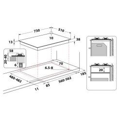 Piano cottura 5 fuochi a Gas Whirlpool TKRL761IX