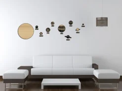Planetario sistema solare in legno serigrafato colorato