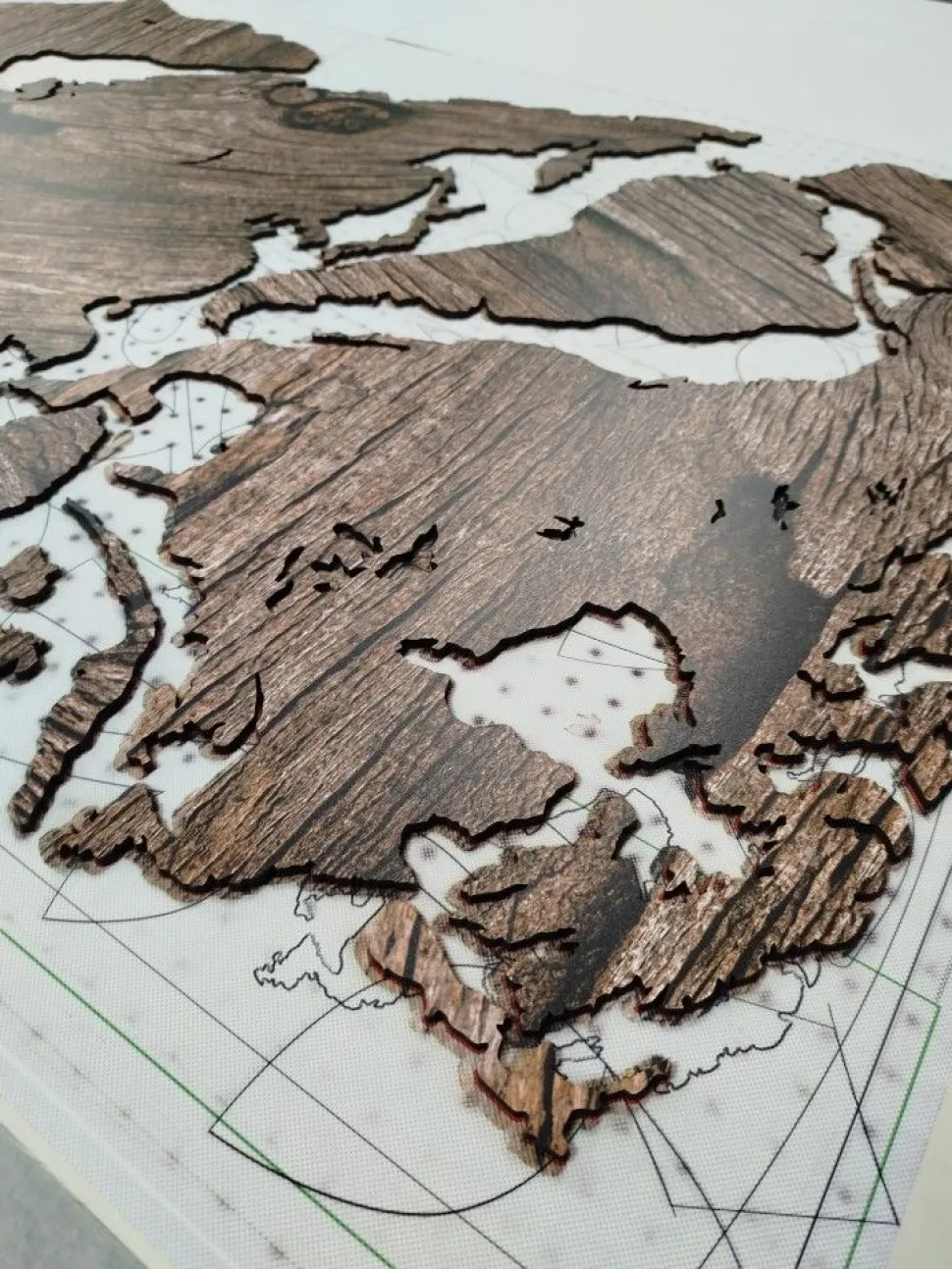 Planisfero da parete in tre misure - legno rustico