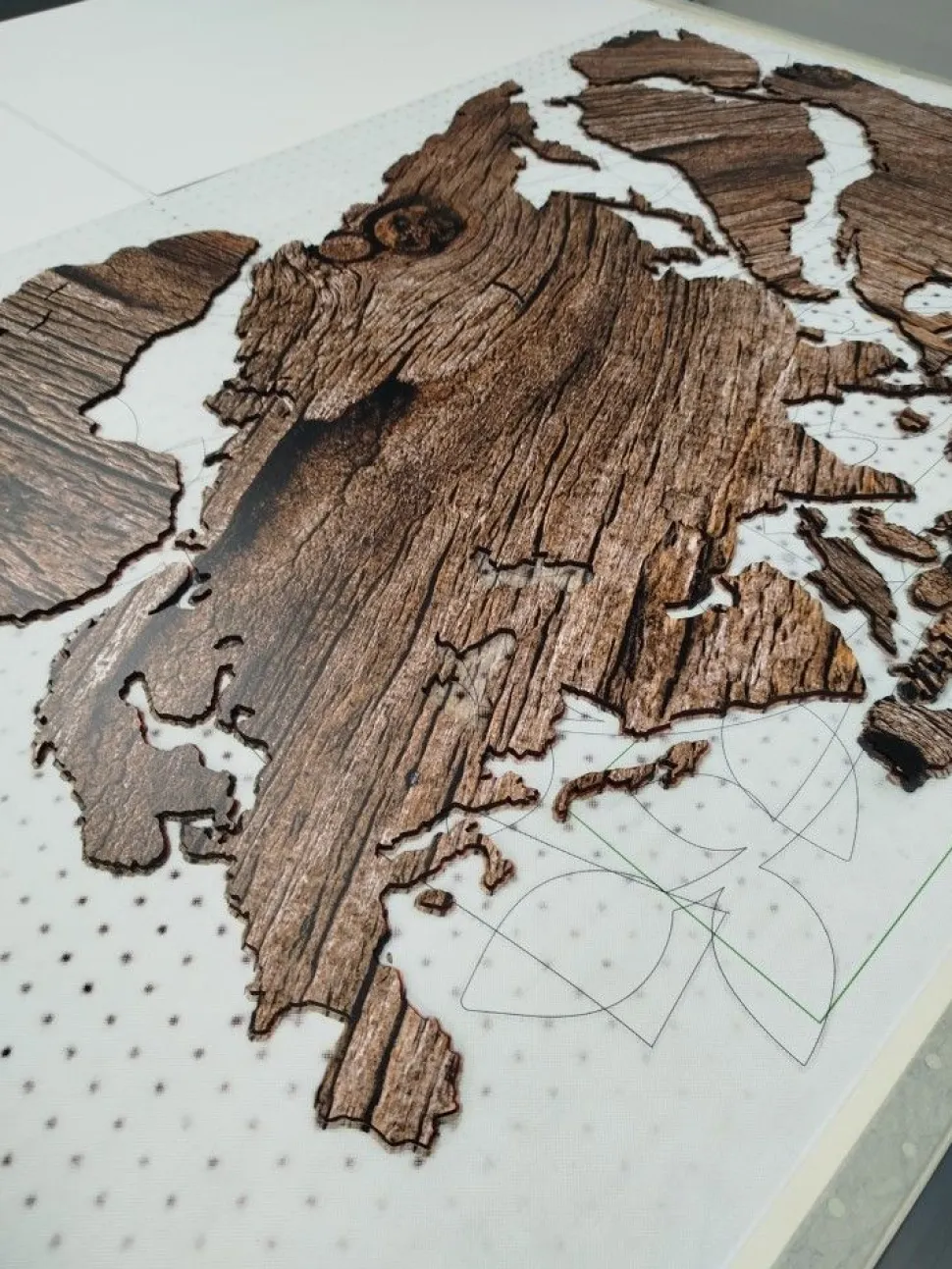 Planisfero da parete in tre misure - legno rustico