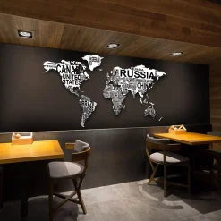 Planisfero da parete in tre misure bianco scritte nere