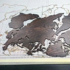 Planisfero da parete in tre misure effetto wenge