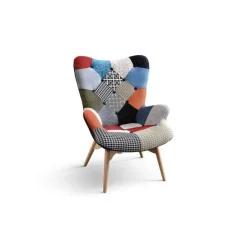 Poltrona imbottita in tessuto Patchwork Dalì