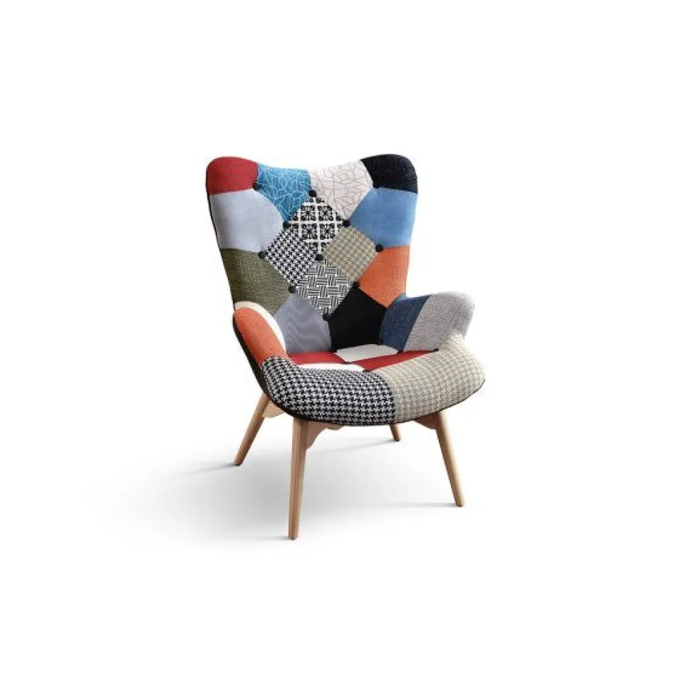 Poltrona imbottita in tessuto Patchwork Dalì