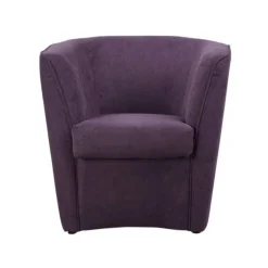 Poltrona imbottita Vanessa in tessuto antimacchia Viola