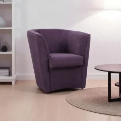 Poltrona imbottita Vanessa in tessuto antimacchia Viola