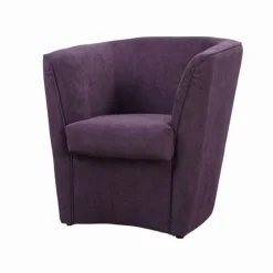 Poltrona imbottita Vanessa in tessuto antimacchia Viola