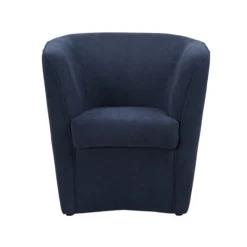 Poltrona imbottita Vanessa Night Blue in tessuto Antimacchia Blu Notte