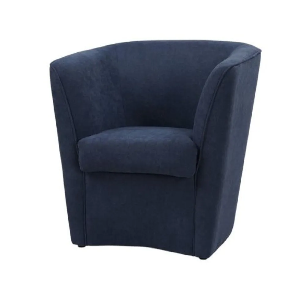 Poltrona imbottita Vanessa Night Blue in tessuto Antimacchia Blu Notte
