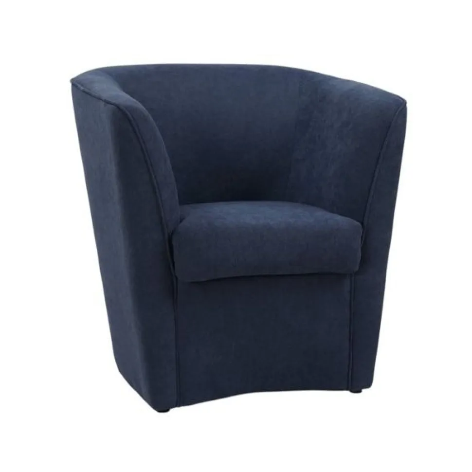 Poltrona imbottita Vanessa Night Blue in tessuto Antimacchia Blu Notte