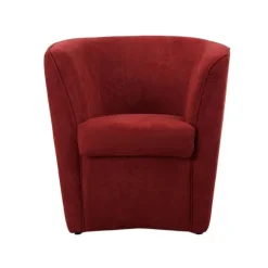 Poltrona imbottita Vanessa Red Velvet in tessuto antimacchia Rosso Bordeaux