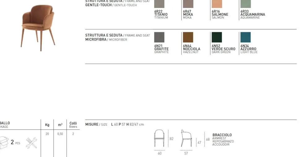 Poltroncina imbottita in tessuto Cleveland disponibile in 6 colori