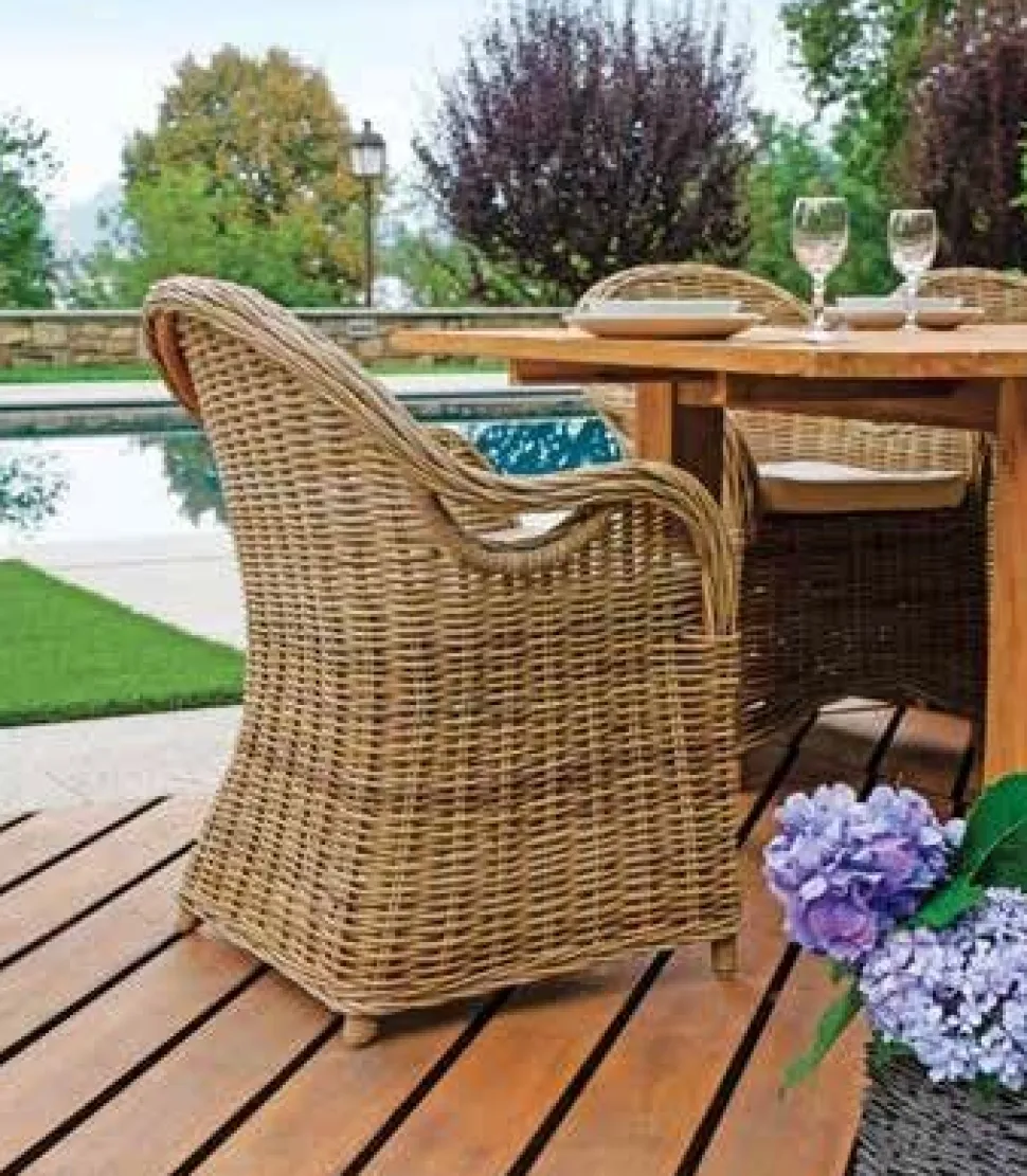 Poltroncina Semarang in Fibra Naturale Grey Kubu con Cuscino