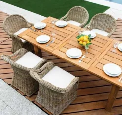Poltroncina Semarang in Fibra Naturale Grey Kubu con Cuscino
