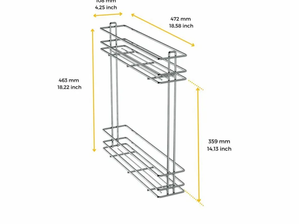 Portabottiglie estraibile con due cestelli SupraMax