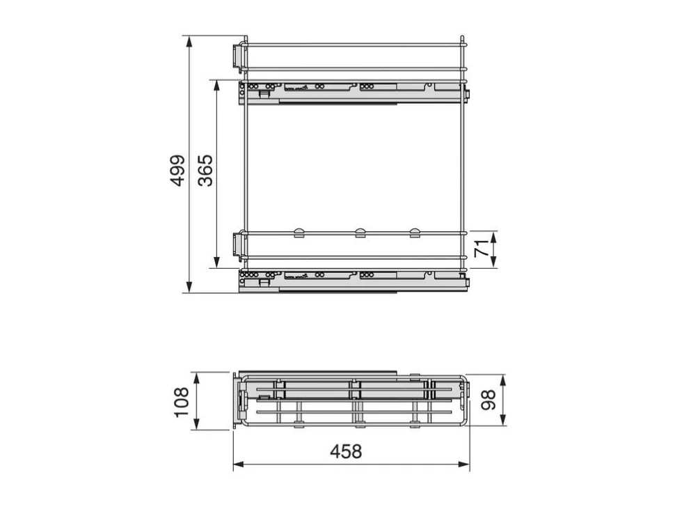 Portabottiglie laterale estraibile SupraMax con chiusura soft