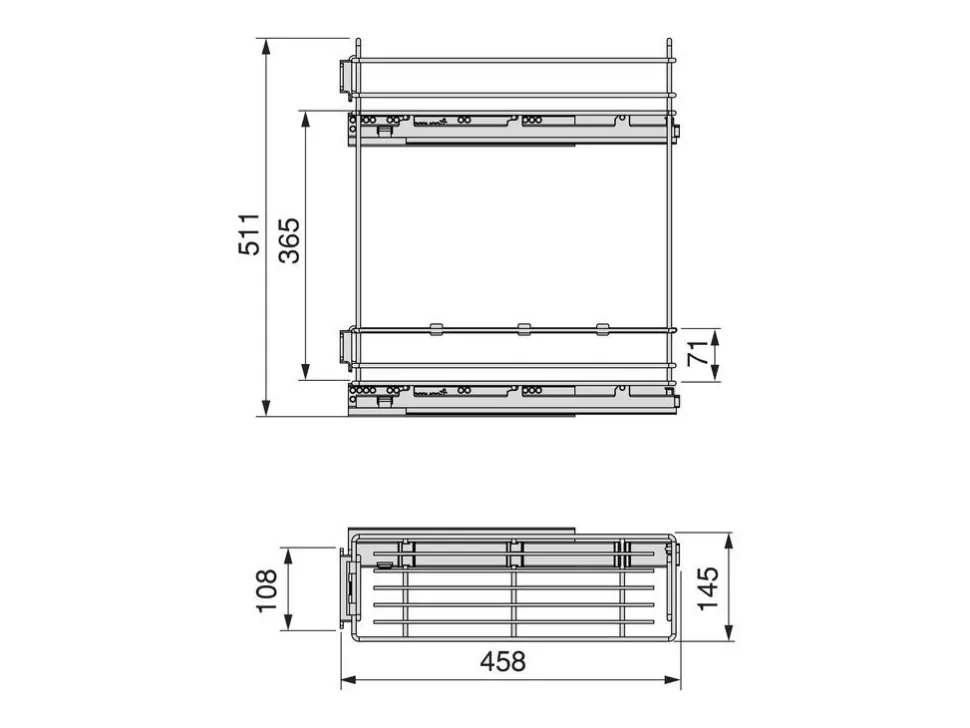 Portabottiglie laterale estraibile con chiusura soft TitaneMax disponibile in 2 misure