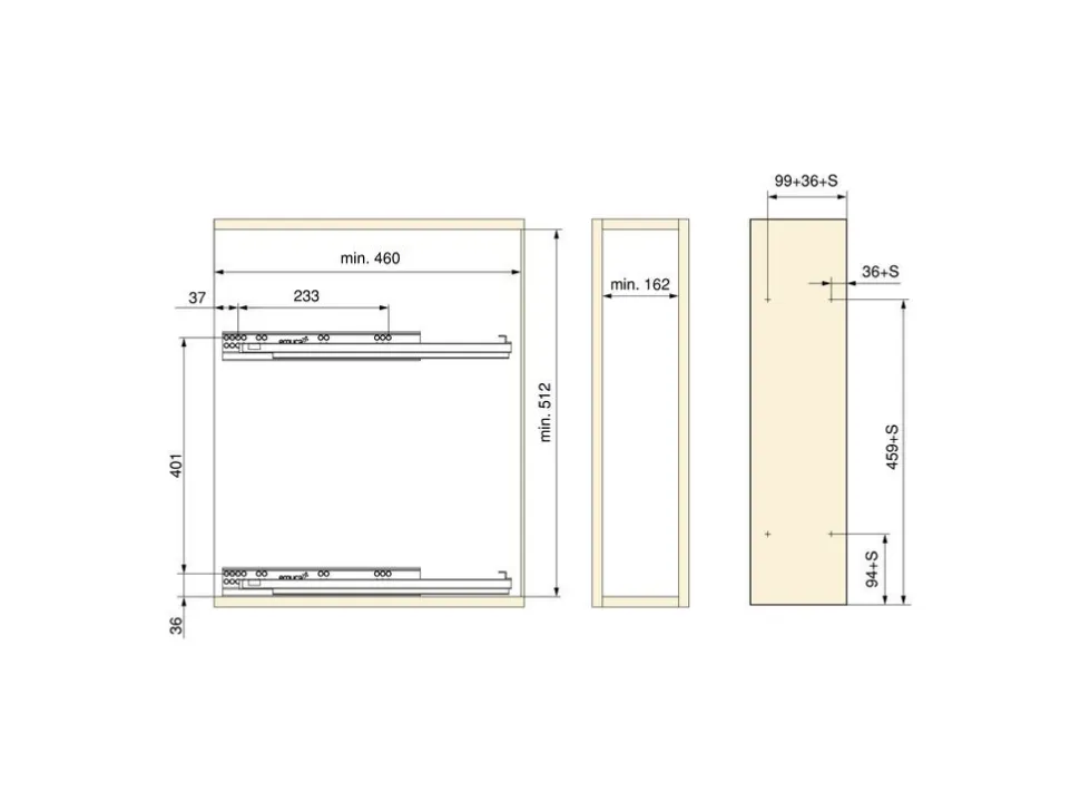 Portabottiglie laterale estraibile con chiusura soft TitaneMax disponibile in 2 misure