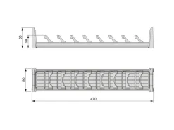 Portaciotole per cassetto Orderbox, 90x470 mm, Alluminio e Tecnoplastica, Grigio antracite