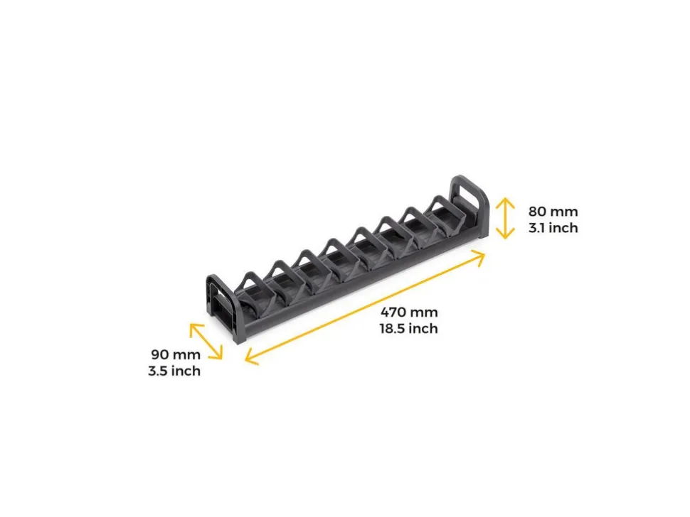 Portaciotole per cassetto Orderbox, 90x470 mm, Alluminio e Tecnoplastica, Grigio antracite