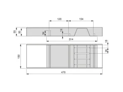 Portacoltelli per cassetto Orderbox, 150x470 mm, Acciaio e Legno, Grigio antracite