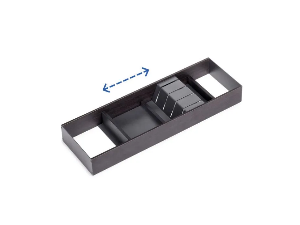 Portacoltelli per cassetto Orderbox, 150x470 mm, Acciaio e Legno, Grigio antracite