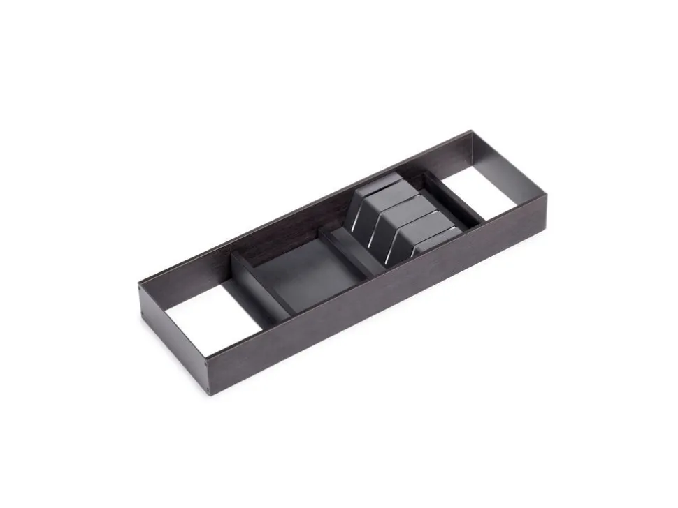 Portacoltelli per cassetto Orderbox, 150x470 mm, Acciaio e Legno, Grigio antracite
