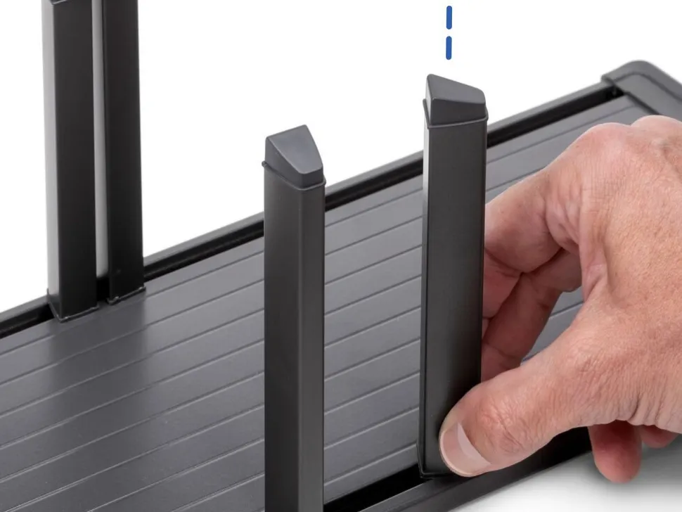 Portapiatti verticale per cassetto Orderbox, 159x468 mm, Alluminio e Tecnoplastica, Grigio antracite