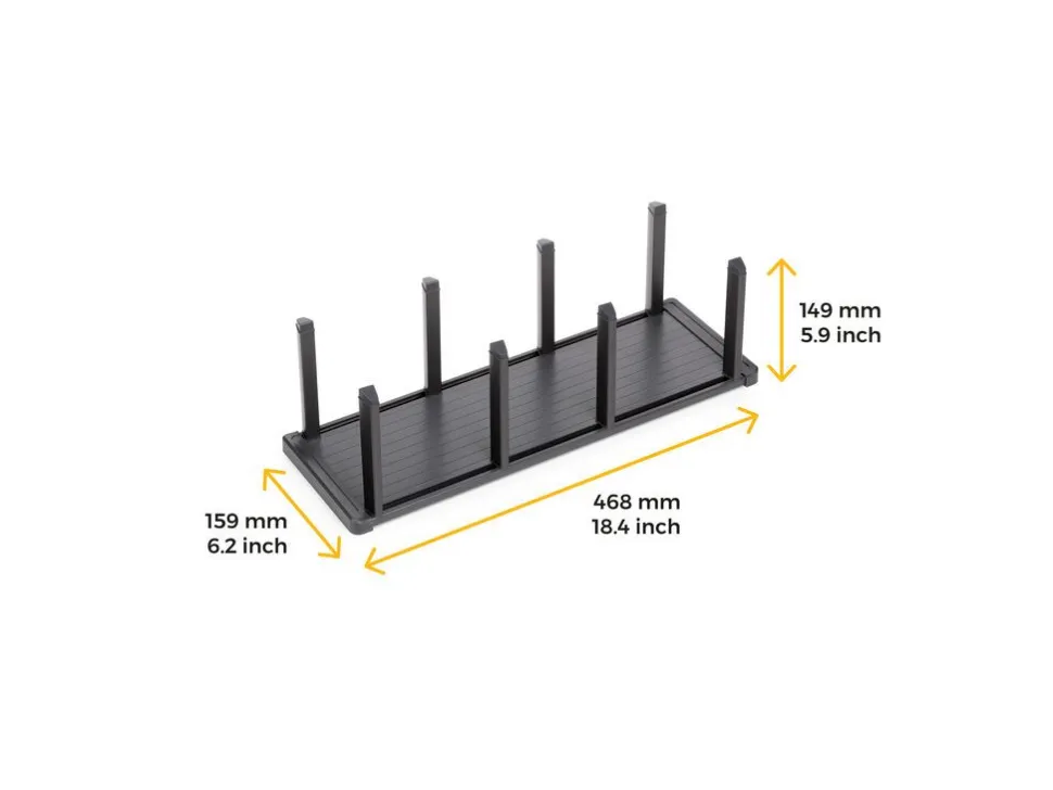 Portapiatti verticale per cassetto Orderbox, 159x468 mm, Alluminio e Tecnoplastica, Grigio antracite