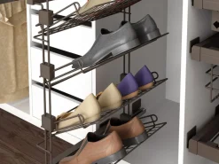 Portascarpe laterale estraibile per interno armadio in Acciaio