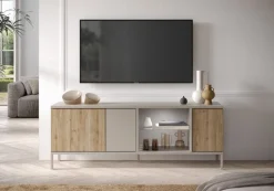 Porta Tv 3 ante battenti senza maniglie con vano a giorno Linea Dalì