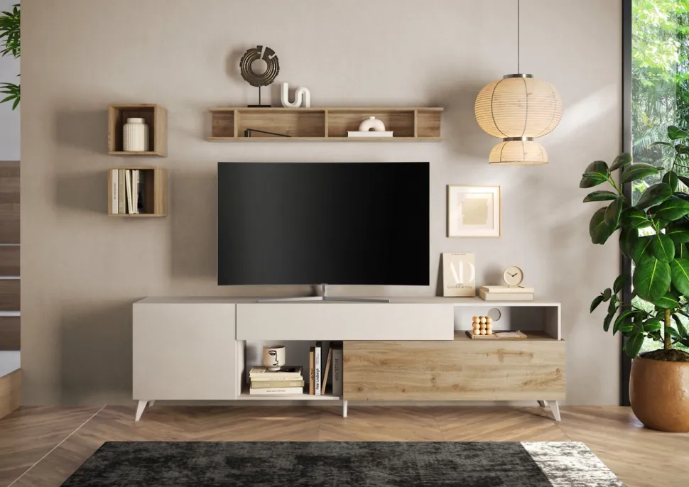 Porta Tv 2 ante e 1 cassetto linea Odessa L 240 disponibile in 4 colori
