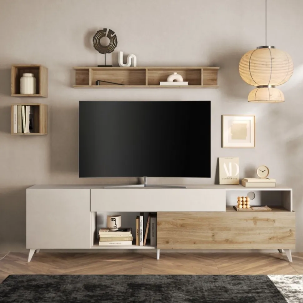 Porta Tv 2 ante e 1 cassetto linea Odessa L 240 disponibile in 4 colori