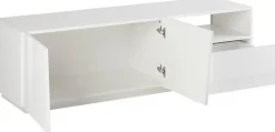 Porta Tv 2 ante e 1 cassetto linea Virgola in Bianco Lucido