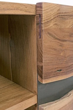 Porta Tv 2 ante e 2 vani Aron in legno di acacia disponibile in 2 misure