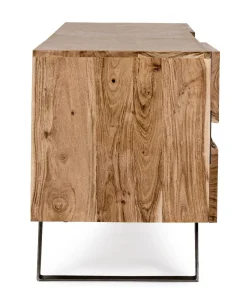 Porta Tv 2 ante e 2 vani Aron in legno di acacia disponibile in 2 misure