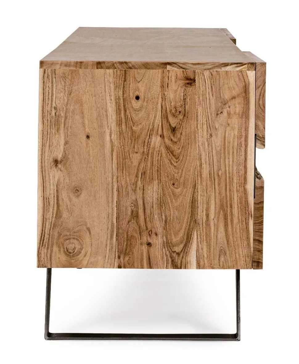 Porta Tv 2 ante e 2 vani Aron in legno di acacia disponibile in 2 misure