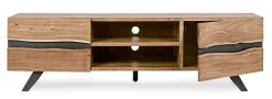 Porta Tv 2 ante e 2 vani Aron in legno di acacia disponibile in 2 misure