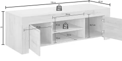 Porta Tv 2 ante linea Clear in Rovere Cadiz