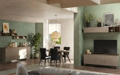 Porta Tv 3 ante linea Oscar in finitura Rovere Mercure e Bronzo