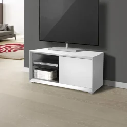 Porta Tv Bianco Opaco 1 anta e 2 vani a giorno linea Tilt