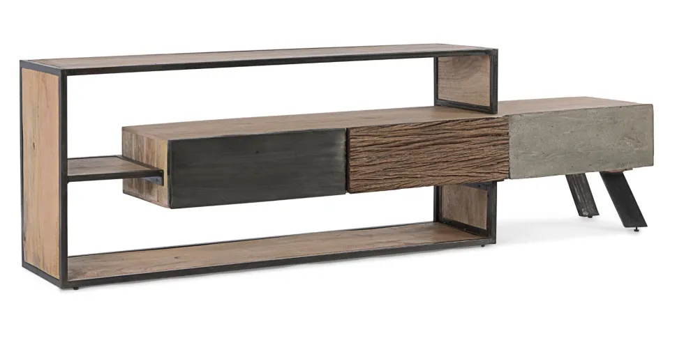 Porta Tv 3 cassetti Manchester in legno di mango